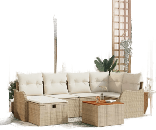 Vidaxl Hagesofa Set 7 pcs Beige