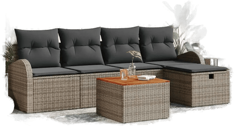 Vidaxl Hagesofa Set 6 pcs Grå