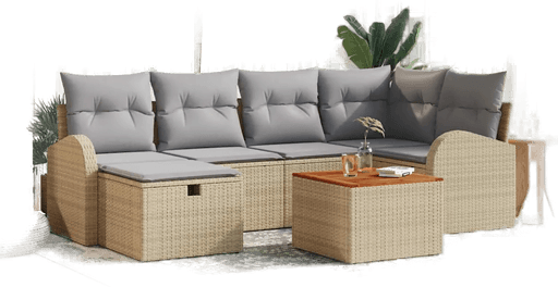 Vidaxl Hagesofa Set 7 pcs Beige