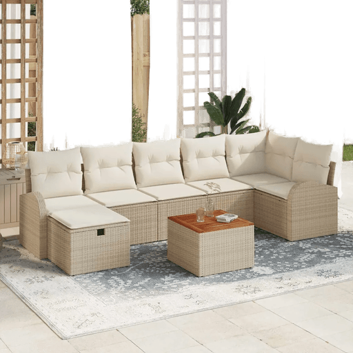 Vidaxl Hagesofa Set 8 pcs Beige