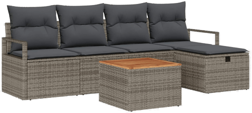 Vidaxl Hagesofa Set 6 pcs Grå