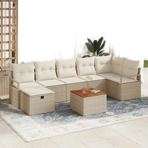 Vidaxl Hagesofa Set 8 pcs Beige