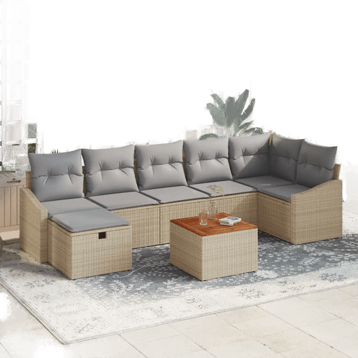 Vidaxl Hagesofa Set 8 pcs Beige