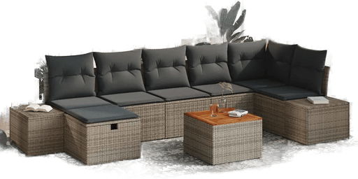 Vidaxl Hagesofa Set 8 pcs Grå