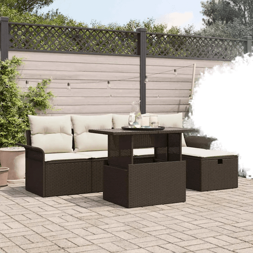 Vidaxl Hagesofa Set 6 pcs Brun