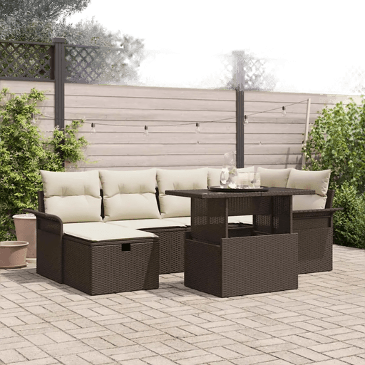 Vidaxl Hagesofa Set 7 pcs Brun