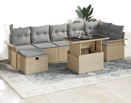 Vidaxl Hagesofa Set 8 pcs Beige