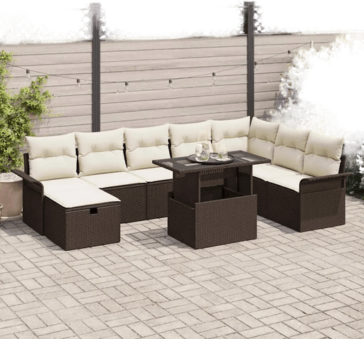 Vidaxl Hagesofa Set 9 pcs Brun