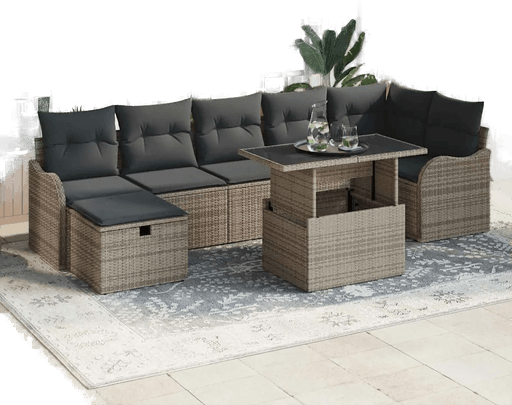 Vidaxl Hagesofa Set 8 pcs Grå