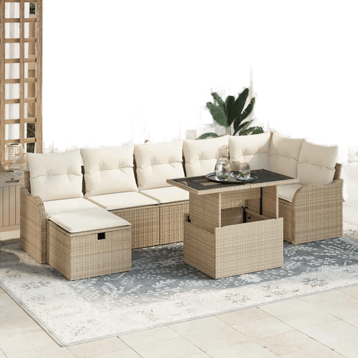 Vidaxl Hagesofa Set 8 pcs Beige