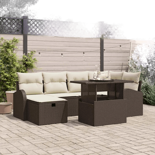 Vidaxl Hagesofa Set 7 pcs Brun