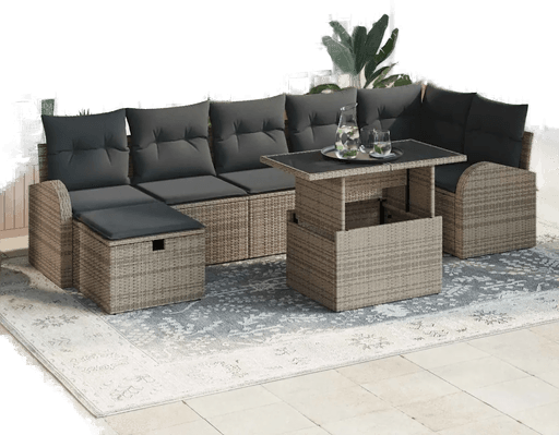Vidaxl Hagesofa Set 8 pcs Grå Poly rattan
