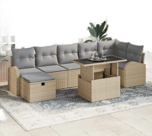 Vidaxl Hagesofa Set 8 pcs Beige