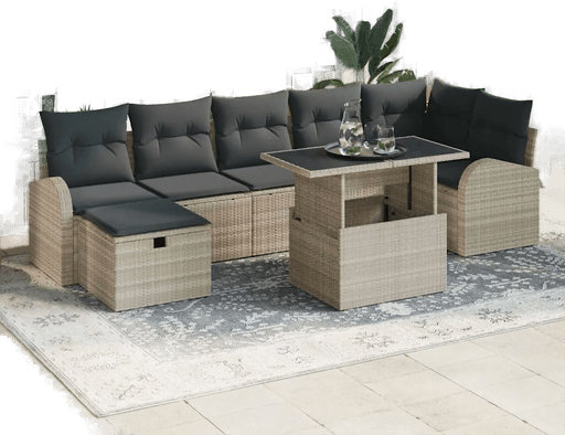 Vidaxl Hagesofa Set 8 pcs Lysegrå