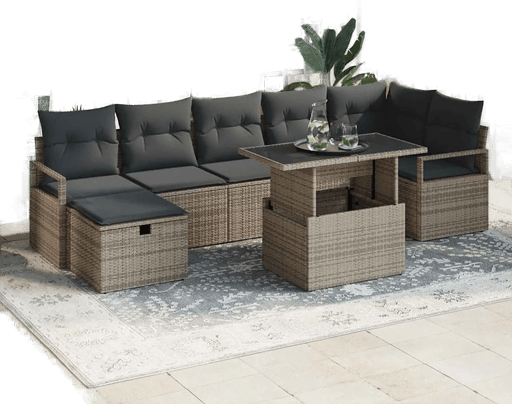 Vidaxl Hagesofa Set 8 pcs Grå