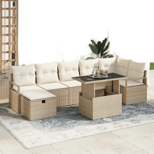 Vidaxl Hagesofa Set 8 pcs Beige