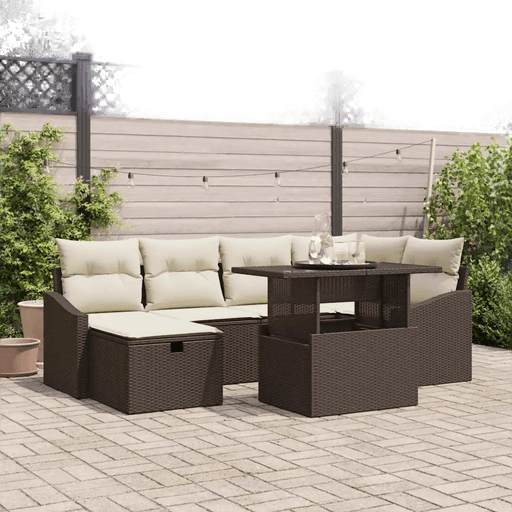 Vidaxl Hagesofa Set 7 pcs Brun