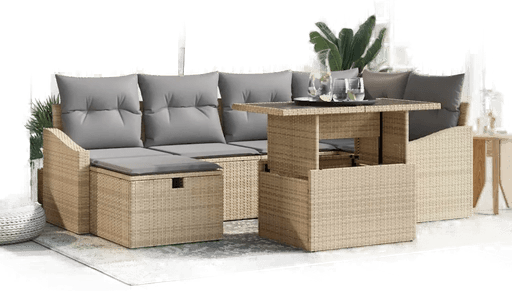 Vidaxl Hagesofa Set 7 pcs Beige