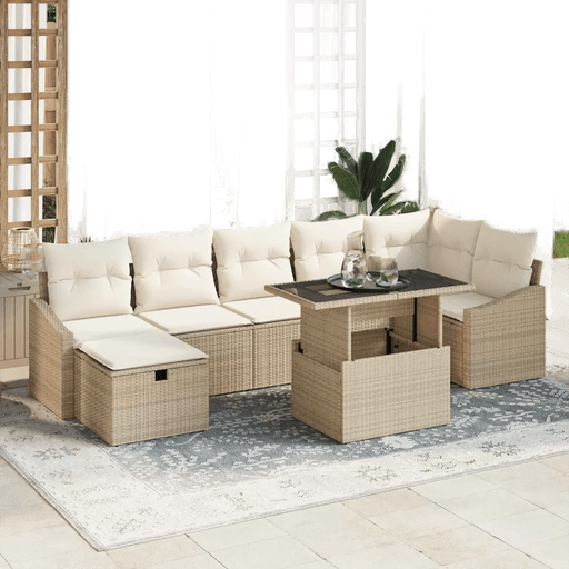 Vidaxl Hagesofa Set 8 pcs Beige