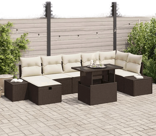 Vidaxl Hagesofa Set 8 pcs Brun