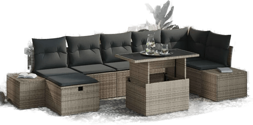 Vidaxl Hagesofa Set 8 pcs Grå
