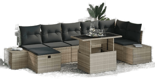 Vidaxl Hagesofa Set 8 pcs Lysegrå