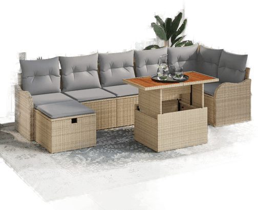 Vidaxl Hagesofa Set 8 pcs Beige