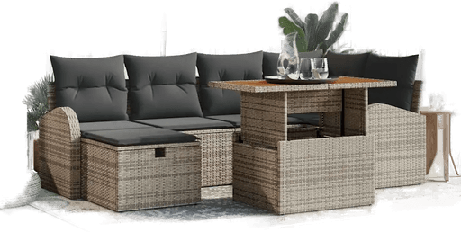 Vidaxl Hagesofa Set 7 pcs Grå