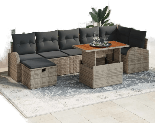 Vidaxl Hagesofa Set 8 pcs Grå