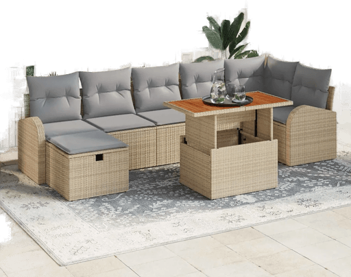 Vidaxl Hagesofa Set 8 pcs Beige