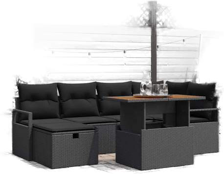 Vidaxl Hagesofa Set 7 pcs
