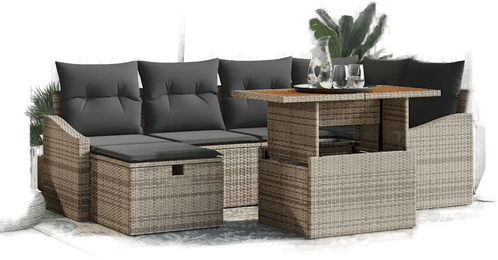 Vidaxl Hagesofa Set 7 pcs Grå