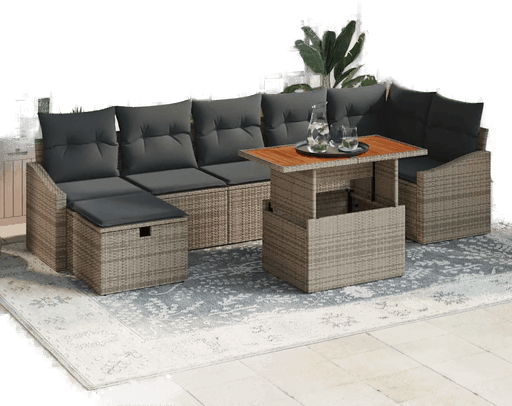 Vidaxl Hagesofa Set 8 pcs Grå