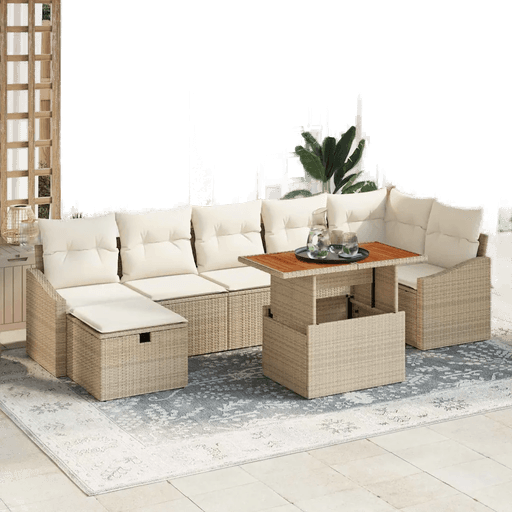 Vidaxl Hagesofa Set 8 pcs Beige