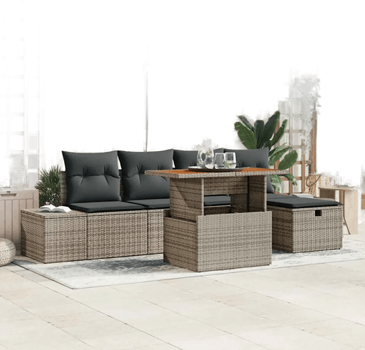 Vidaxl Hagesofa Set 6 pcs Grå