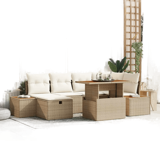 Vidaxl Hagesofa Set 7 pcs Beige