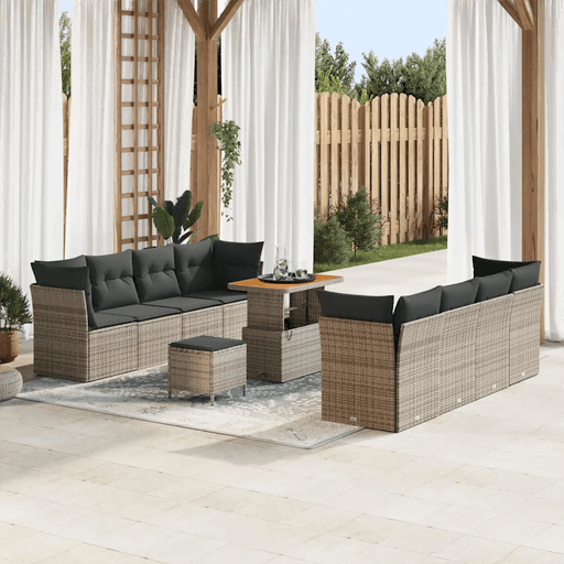 Vidaxl Hagesofa Set 11 pcs Grå