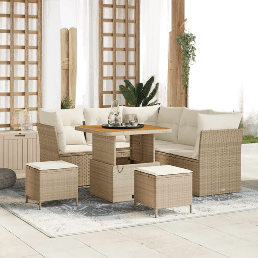 Vidaxl Hagesofa Set 8 pcs Beige