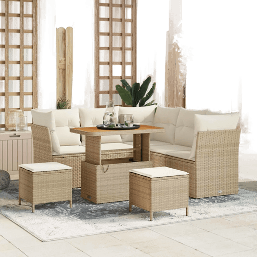 Vidaxl Hagesofa Set 8 pcs Beige