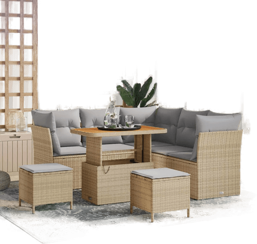 Vidaxl Hagesofa Set 8 pcs Beige