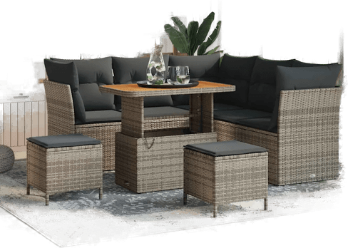 Vidaxl Hagesofa Set 8 pcs Grå