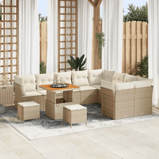 Vidaxl Hagesofa Set 12 pcs Beige
