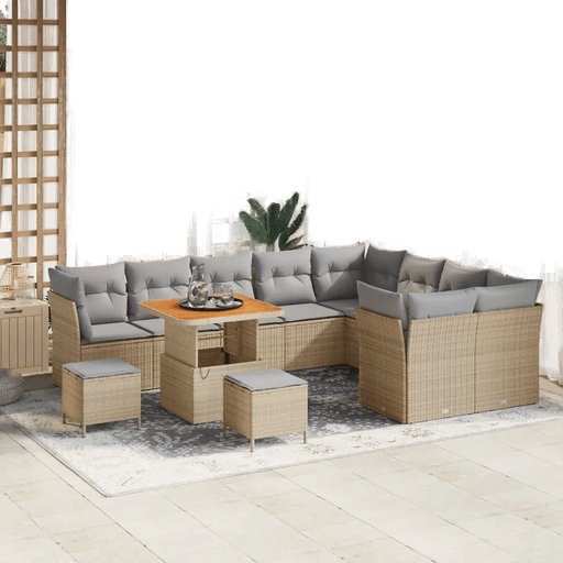 Vidaxl Hagesofa Set 12 pcs Beige