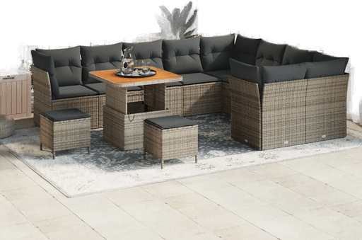 Vidaxl Hagesofa Set 12 pcs Grå