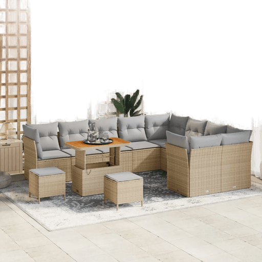 Vidaxl Hagesofa Set 12 pcs Beige