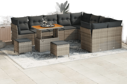 Vidaxl Hagesofa Set 12 pcs Grå
