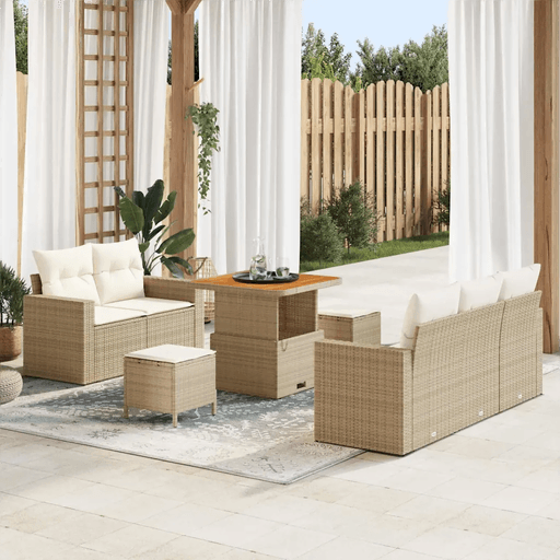 Vidaxl Hagesofa Set 8 pcs Beige