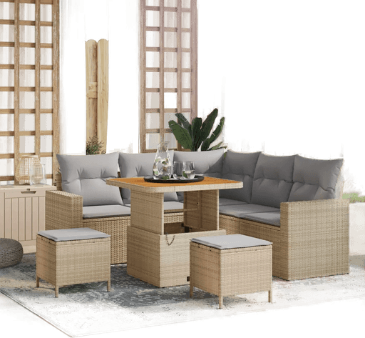 Vidaxl Hagesofa Set 8 pcs Beige