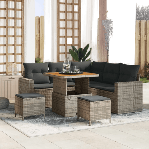 Vidaxl Hagesofa Set 8 pcs Grå