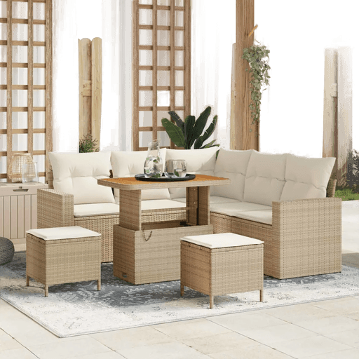 Vidaxl Hagesofa Set 8 pcs Beige